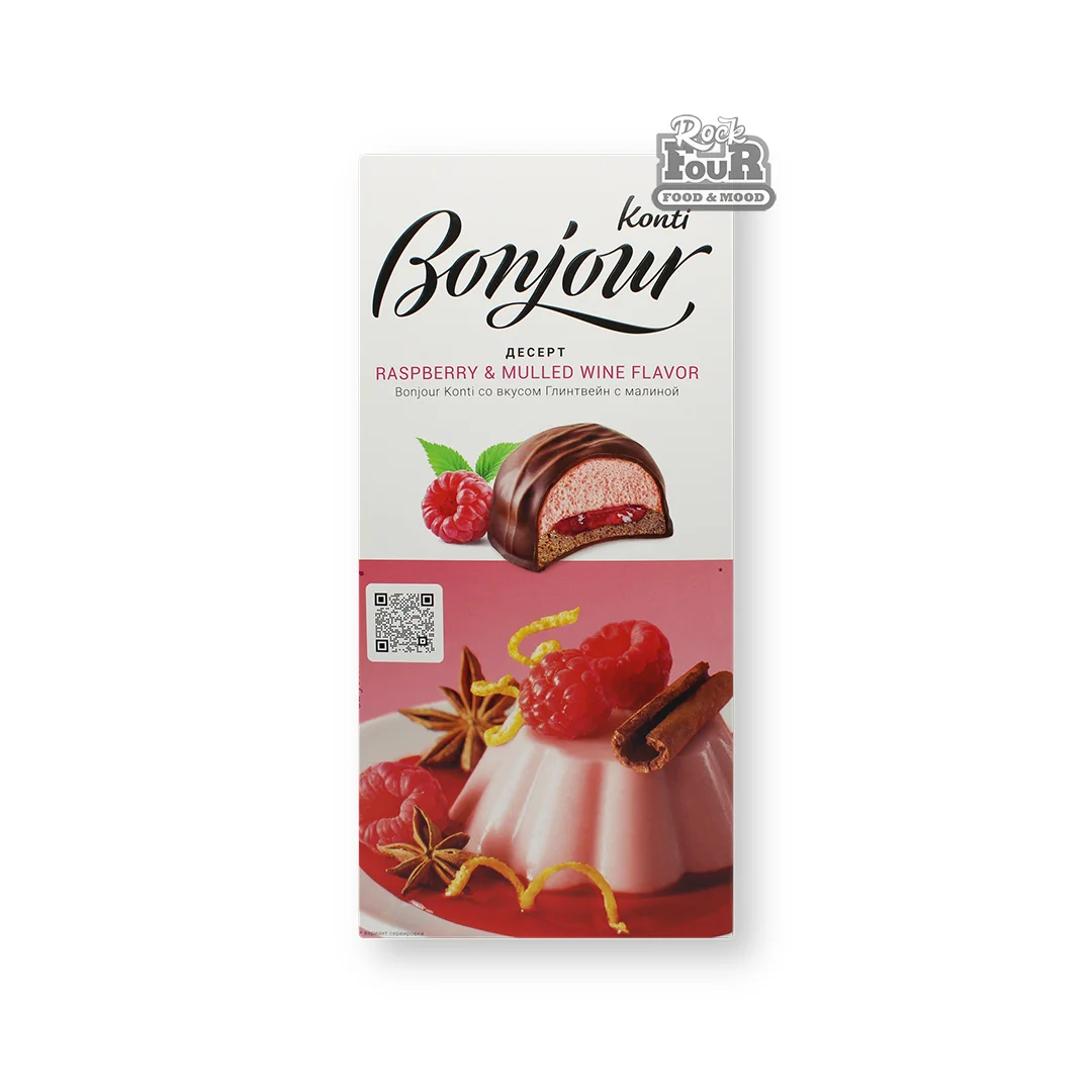 Dessert "Konti Bonjour" with the taste of mulled wine with raspberries 232g